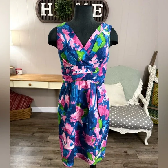 Shoshanna • Watercolor Floral Silk Blend Dress - Picture 11 of 12